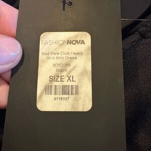 Fashion Nova Black Knit Mini Dress